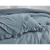 King Oversized Blue Ruffled Edge Microfiber Comforter Set