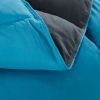 King/Cal King Traditional Microfiber Reversible 3 Piece Comforter Set in Blue/Grey