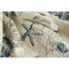 Queen size 100-Percent Cotton 3-Piece Bedspread Quilt Set Ocean Beach Sea Shells Marine Starfish