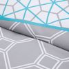 Full / Queen size 5-Piece Teal Blue Grey White Geometric Comforter Set