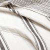 Full/Queen Black Off-White Cream Stripe Reversible Cotton 3-Piece Quilt Set