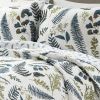 Full/Queen Reversible Cotton Lightweight Floral Fern Leaves 3 Piece Quilt Set