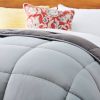 Full Size All Seasons Plush Light/Dark Grey Reversible Polyester Down Alternative Comforter