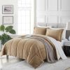 King Plush Microfiber Reversible Comforter Set in Gold