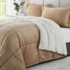 King Plush Microfiber Reversible Comforter Set in Gold