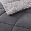 Full/Queen Plush Sherpa Reversible Micro Suede Comforter Set in Gray