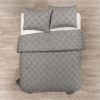 Full/Queen size  Soft Pleated Grey Cotton 3 Piece Comforter Set