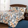 Twin Size Lightweight Blue Orange Grey Race Cars 2 Piece Kids Quilt Set