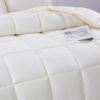 King Size Off White 3 Piece Microfiber Reversible Comforter Set