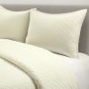 Full/Queen Lightweight Cotton Linen Ivory Textured Reversible 3-Piece Quilt Set