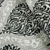 King size 5-Piece Damask White Black Comforter Set