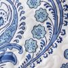 King Size Soft Microfiber Reversible Blue/White Baroque Floral Design Quilt Set