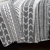 King 3 Piece Scandinavian Style Chevron Black White Reversible Cotton Quilt Set