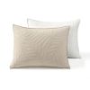 King size Lightweight Fern Leaf Reversible 3-PC White Beige Cotton Quilt Set