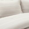 King/California King Beige Off-White Stripe Lightweight 3-Piece Comforter Set