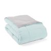 King/Cal King 3-Piece Microfiber Reversible Comforter Set Aqua Blue and Grey