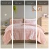 King/CAL King Pink Blush Soft Sherpa Faux Fur 3-Piece Comforter Set with Shams