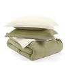 Twin/Twin XL 2-Piece Microfiber Reversible Comforter Set in Sage Green/Cream