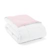 Full/Queen 3-Piece Microfiber Reversible Comforter Set in Blush Pink and White