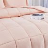 Queen Size Pink 3 Piece Microfiber Reversible Comforter Set