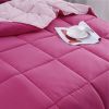 Twin/Twin XL Traditional Microfiber Reversible 3 Piece Comforter Set in Pink