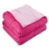 Twin/Twin XL Traditional Microfiber Reversible 3 Piece Comforter Set in Pink