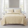 Queen Coastal Beach Starfish Seashells Seahorse Sand Tan 3-Piece Quilt Set