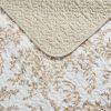 King size 3 Piece Bed-in-a-Bag Bohemian Tan Beige Floral Cotton Quilt Set