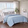 Twin/Twin XL size 2 Piece Microfiber Beach Shells Coastal Reversible Quilt Set