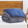 Twin Size All Seasons Grey/Navy Reversible Polyester Down Alternative Comforter