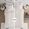 Twin/Twin XL size Reversible Soft Sherpa Faux Fur 2-Piece Comforter Set in Ivory