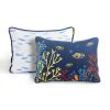 Twin 2 Piece Lightweight Ocean Navy Blue Clown Fish Coral Reversible Quilt Set