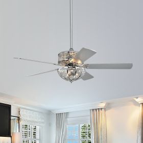 Karli Chrome 52-Inch 5-Blade Lighted Ceiling Fan