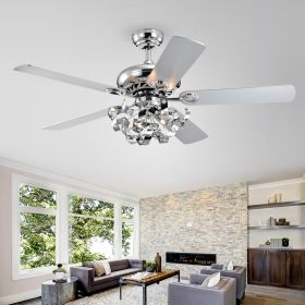 Maree Chrome 52-Inch 5-Blade Lighted Ceiling Fan (Includes Remote)