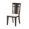 Dark Brown Finish 5pc Dining Set Expandable Table and 4x Side Chairs Beige Fabric Upholstered Seat Classic Look Dining Wooden Furniture