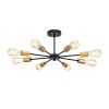 Bianna Matte Black+Gold 8-Light Semi-Flush Mount Light