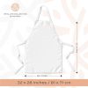 2 Pack White Aprons for Adults Commercial Chef Apron Kitchen Aprons for Men and Women without Pockets Sublimation Aprons Plain Bib Artist Aprons Set